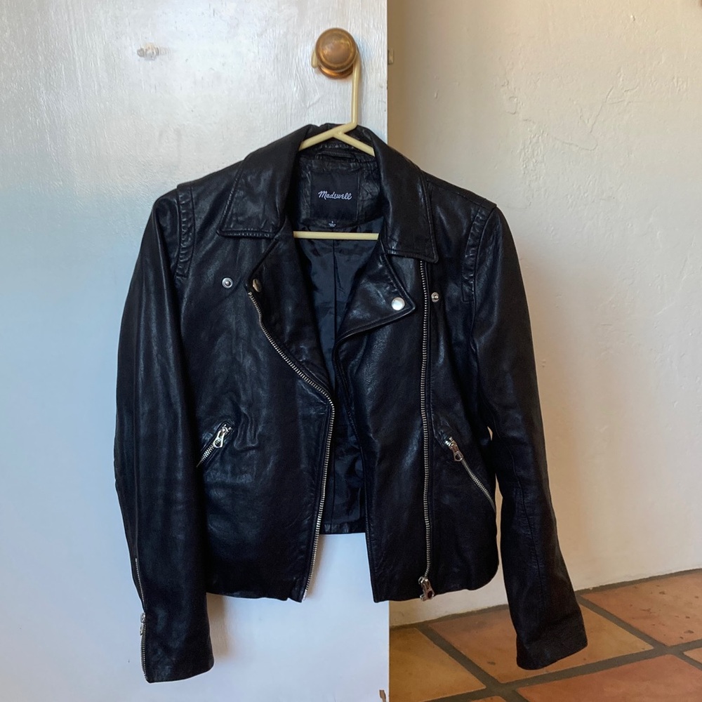 Madewell Black Leather Biker Jacket